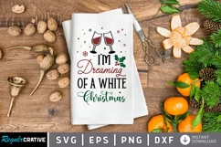 Im dreaming of a white SVG, Kitchen towel SVG Design Product Image 1