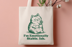 Funny Mental Health Cat SVG PNG, Emotionally Stable Ish Product Image 3
