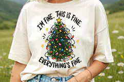Funny I'm Fine Christmas Greeting Holiday Season Product Image 3
