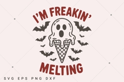 I'm Freakin Melting SVG PNG, Vintage Spooky SVG, Retro Funny Product Image 1