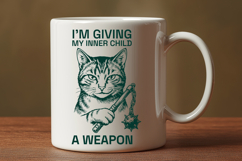 Inner Child Weapon Cat SVG Sarcastic Medieval Design Product Image 2