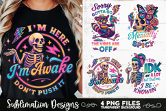 Funny Skeletons Sarcastic Retro PNG Sublimation Product Image 3