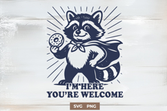 Funny Superhero Raccoon SVG PNG Cute Print for Shirts, Mugs Product Image 1