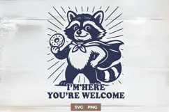 Funny Superhero Raccoon SVG PNG Cute Print for Shirts, Mugs Product Image 1