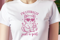 Just a Girl Cat SVG PNG | Cute Feminine Kitty Clipart Print Product Image 2