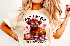 I'm Not A Hot Mess I'm A Spicy Disaster PNG, Funny Cow PNG Product Image 1