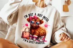 I'm Not A Hot Mess I'm A Spicy Disaster PNG, Funny Cow PNG Product Image 2