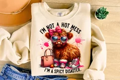 I'm Not A Hot Mess I'm A Spicy Disaster PNG, Funny Cow PNG Product Image 3