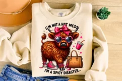 I'm Not A Hot Mess I'm A Spicy Disaster PNG, Funny Cow PNG Product Image 3
