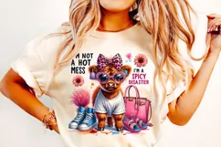 I'm Not A Hot Mess I'm A Spicy Disaster PNG, Funny Cow PNG Product Image 2