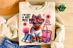 I'm Not A Hot Mess I'm A Spicy Disaster PNG, Funny Cow PNG Product Image 1