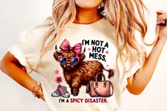 I'm Not A Hot Mess I'm A Spicy Disaster PNG, Funny Cow PNG Product Image 1