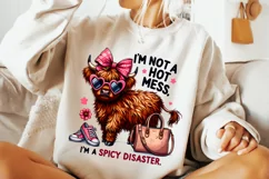 I'm Not A Hot Mess I'm A Spicy Disaster PNG, Funny Cow PNG Product Image 2