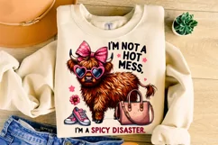 I'm Not A Hot Mess I'm A Spicy Disaster PNG, Funny Cow PNG Product Image 3