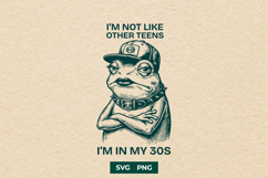 Funny 30th Birthday Frog SVG Millennial Humor Design Product Image 1