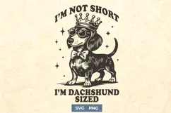 I'm Not Short I'm Dachshund Sized SVG PNG | Funny Wiener Dog Product Image 1