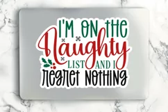 I'm On The Naughty List Stickers SVG , Christmas SVG Design Product Image 2