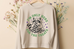 I'm Only Here for the Treats Funny Halloween Raccoon SVG PNG Product Image 3