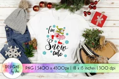 I'm Snow Cute Sublimation |Snowman with Snowflakes Print Product Image 1