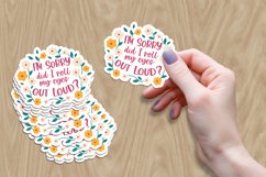 Sarcastic Floral Stickers | 10 PNG items Product Image 6