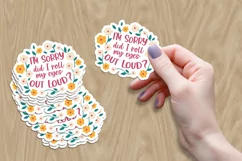 Sarcastic Floral Stickers | 10 PNG items Product Image 6