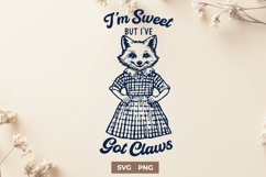 I’m Sweet but I’ve Got Claws SVG | Vintage Fox Illustration Product Image 1