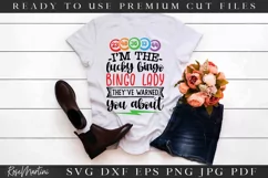 I'm The Lucky Bingo Lady SVG Cut File | Funny Bingo SVG File Product Image 2
