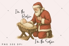 I'm The Reason I'm The Seaon, Christmas Santa Jesus Png Product Image 2