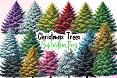 Colorful Christmas Trees Clipart Product Image 1