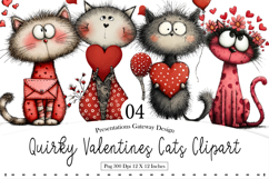 Quirky Valentines Cats Clipart Product Image 1