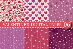 Valentine digital paper, valentine&#039;s day Product Image 1