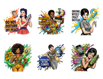 Funny Sarcastic Retro Women PNG Bundle, Sassy Ladies Product Image 2