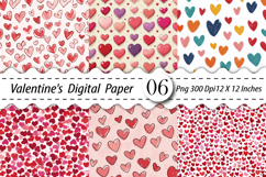 Valentine Hearts Seamless Digital Paper - Valentines Pattern Product Image 1
