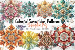 Colorful Snowflake Christmas Clipart Product Image 1