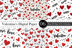 Valentine Letters Digital Paper , Valentine&#039;s Day PNG Product Image 1