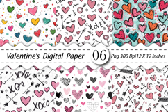 Valentine Hearts Seamless Digital Paper - Valentines Pattern Product Image 1