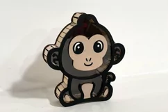 Laser cut wooden piggy bank box cute monkey svg file Product Image 2