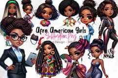 Afro Chibi Girls Fashion Clipart Bundle Product Image 1