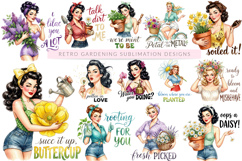 Funny Retro Gardening Sublimation PNG Bundle Product Image 1