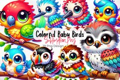 Colorful Baby Birds Clipart Sublimation Product Image 1