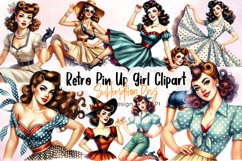 Retro Pin-Up Girl Sublimation PNG Product Image 1