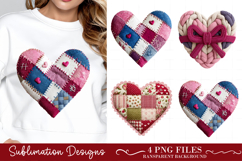 Patchwork Valentine’s Day Heart PNG Product Image 1