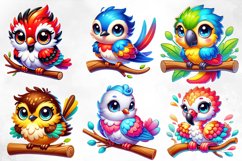 Colorful Baby Birds Clipart Sublimation Product Image 2