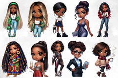 Afro Chibi Girls Fashion Clipart Bundle Product Image 4