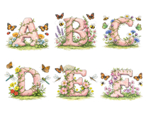 Whimsical Floral Alphabet Clipart Bundle Product Image 2