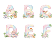 Pastel Dinosaur Alphabet Clipart Bundle Product Image 2