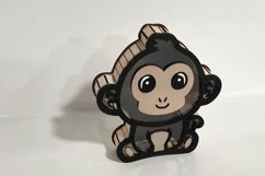 Laser cut wooden piggy bank box cute monkey svg file Product Image 4