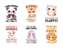 86 Cute Funny Animal Quotes PNG Bundle for Shirts and Mugs Product Image 2