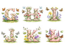 Whimsical Floral Alphabet Clipart Bundle Product Image 3