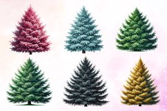 Colorful Christmas Trees Clipart Product Image 3